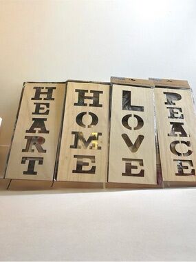 (4) Wooden Wall Panel Decor in Natural Wood